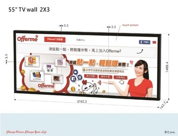 55吋窄邊框觸控電視牆 